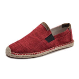 Frederica - Stilvolle handgemachte Leinwandstrohschuhe - Sommer-Chic in Rot
