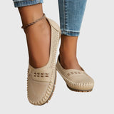 Petra | Damen Frühlings Perforierte Lässige Loafer in Beige
