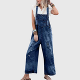 Yuna - Jumpsuit mit Vintage-Waschung in Marineblau