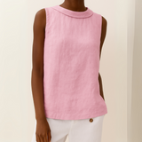 Serenity | Rollkragen Ärmellos Top in Rosa