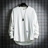 Leon | Herren Oversized Longsleeve Rundhals Langarm Basic in Weiß