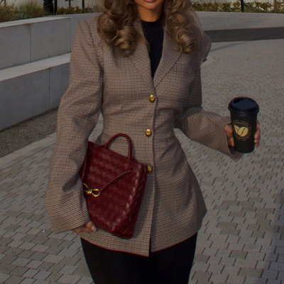 Elianna - schmal geschnittener karierter Blazer für Damen