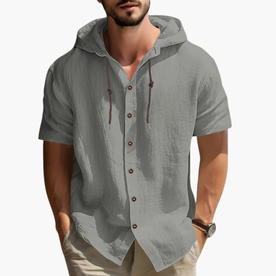Simon | Bequemes Kurzarm-Hemd mit Kapuze
