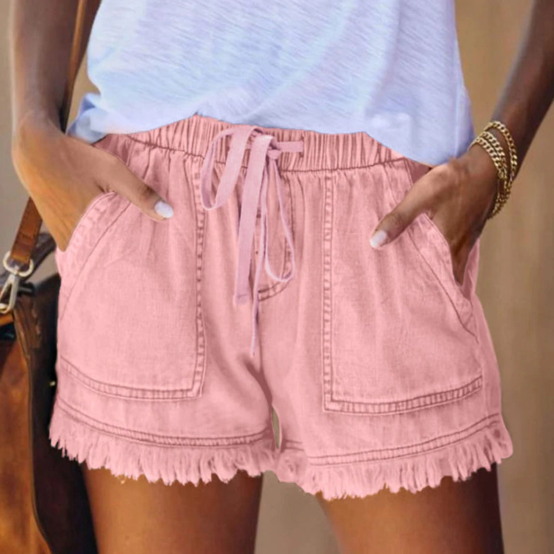 Elizabeth - Hochtaillierte Denim-Shorts