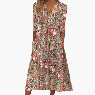 Boho Midi-Kleid für Damen - Sommerlich und Fließend im Stil