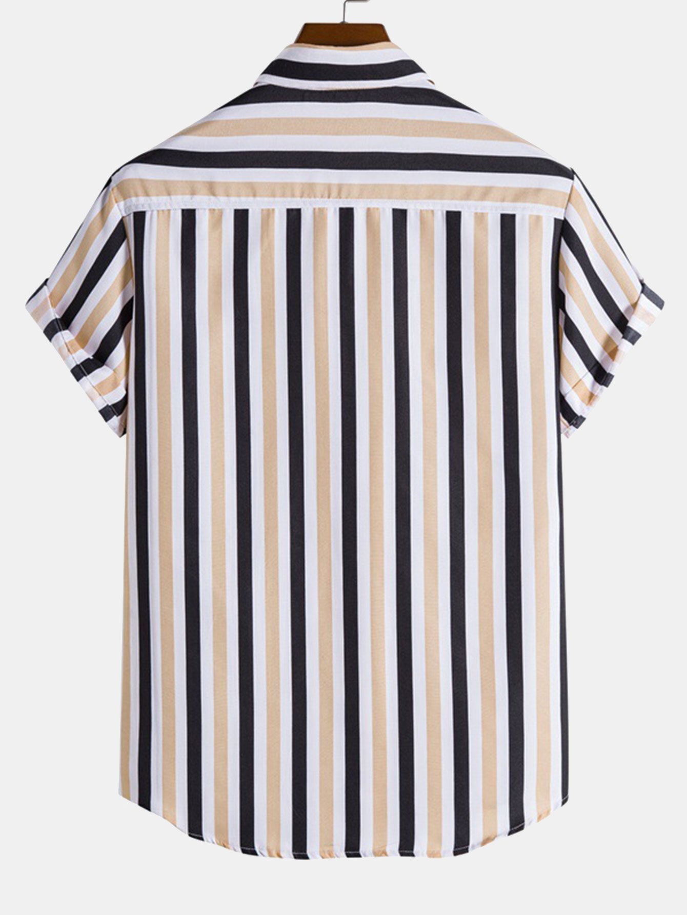 Herren-Knopfleistenhemd mit Streifendruck