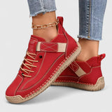 Jessica | Damen Lässig Schicke Bequeme Schnürsneaker in Rot