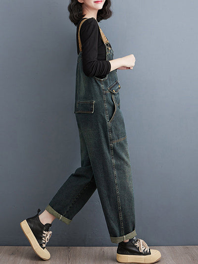 BERNADETTE - SCHLABBER-JUMPSUIT AUS DENIM