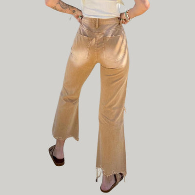 Flared Jeans mit verwitterten Knien