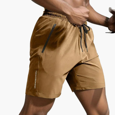 Herren-Trainingsshorts mit Reißverschlusstaschen und Kordelzug