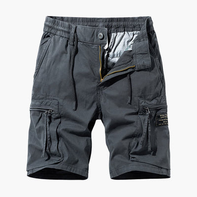 Herren Sommer Cargoshorts mit Reißverschlusstaschen und Kordelzug
