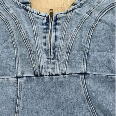 Vestido Vaquero Ajustado con Abertura Lateral