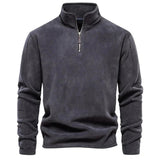 ROMAN - Warmer Herren Langarm-Pullover in Dunkelgrau