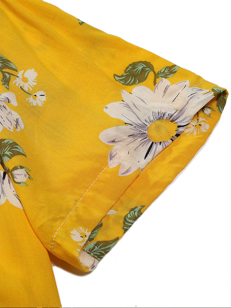 Revere Hemd mit Sonnenblumenprint