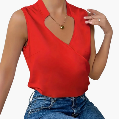 Susanne | Elegantes ärmelloses Wickel-Top