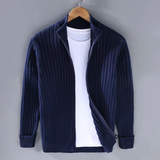 Nikolet | KnitZauber Strickjacke mit Reißverschluss in Marineblau