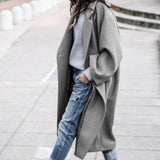 Champagne | Eleganter Wintermantel in Grau