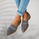 Dorothea | Damen Schlanke Bequeme Zehen-Loafer in Grau
