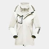 Maja | Damen Warme Winterjacke mit Kapuze in Weiß