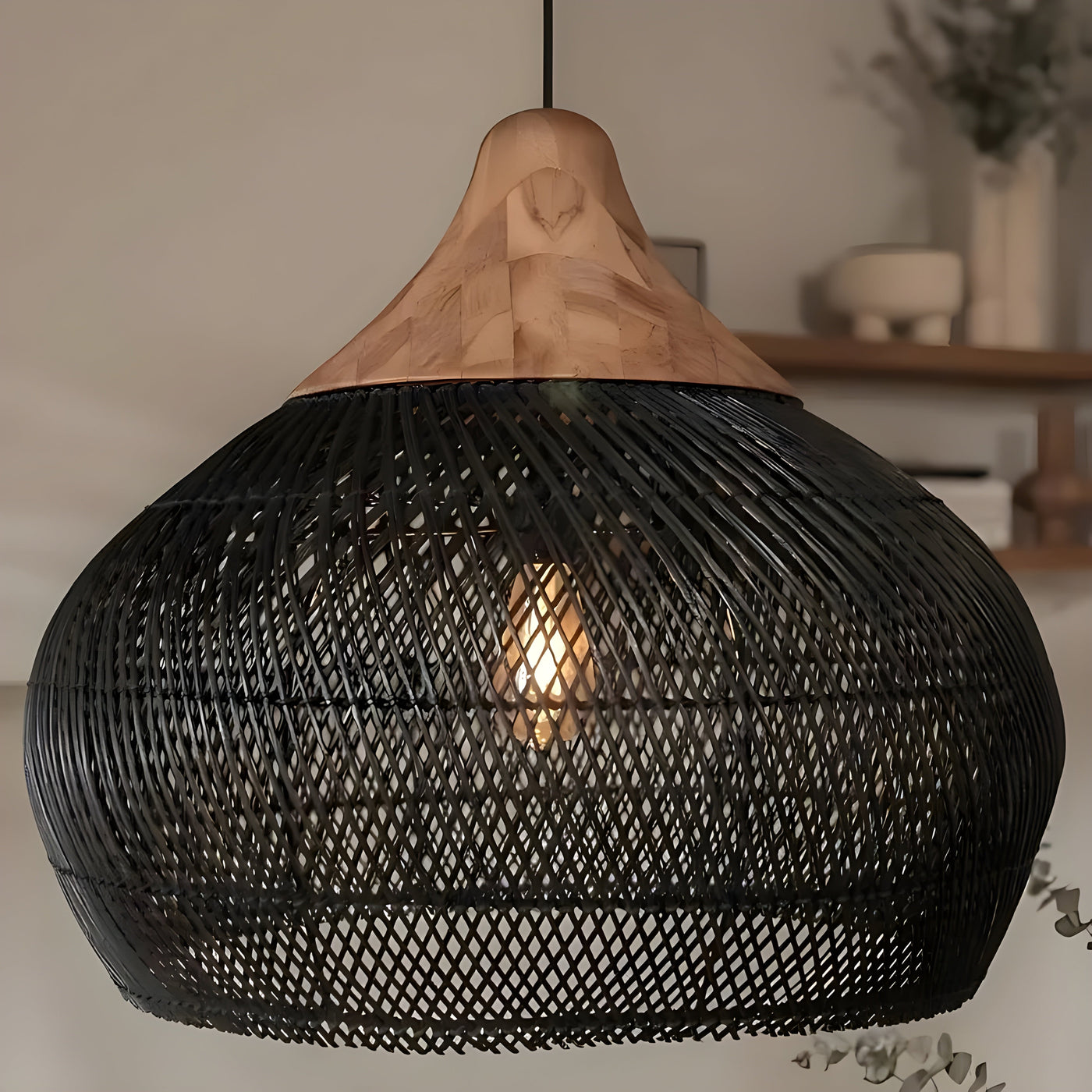 BistroBeam Light - Moderne Rattan-Pendelleuchte