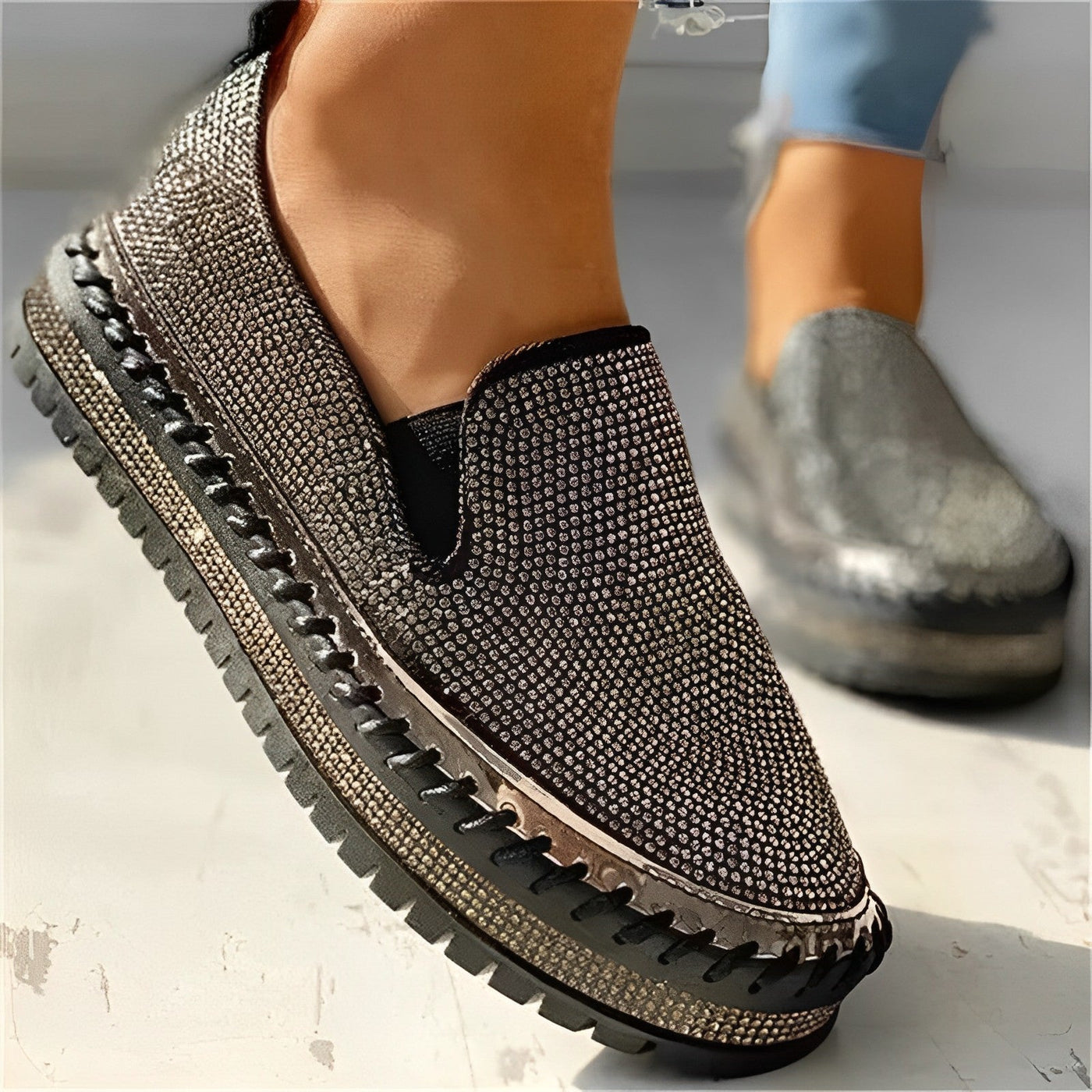 Camille - Glitzernde Diamant-Loafer