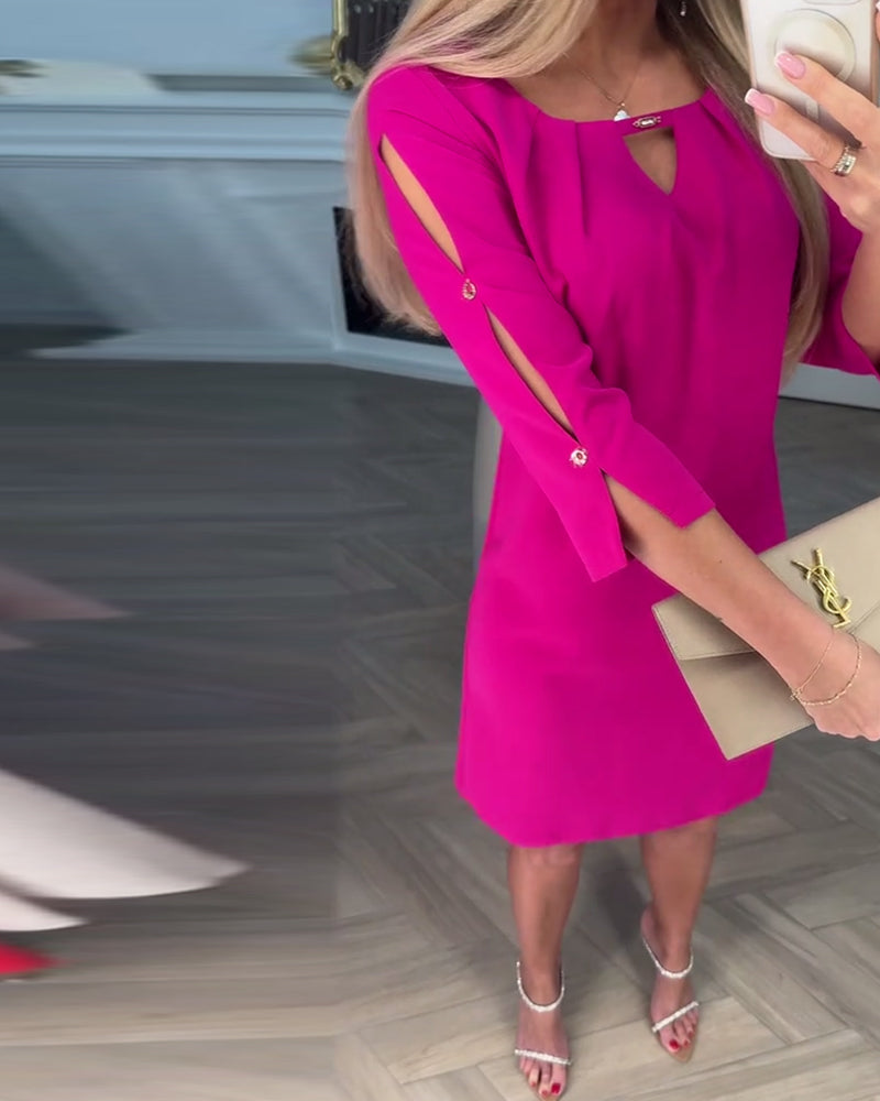 Kamelia – Mini Kleid Mit Schlüsselloch Ausschnitt