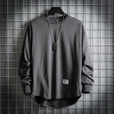 Leon | Herren Oversized Longsleeve Rundhals Langarm Basic in Grau