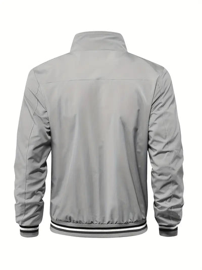 Stanton - Lässige Stehkragen Zip Up Jacke