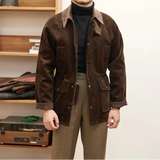 Luxuriöse Cordjacke für Herren im Herbststil - Robinson in Braun