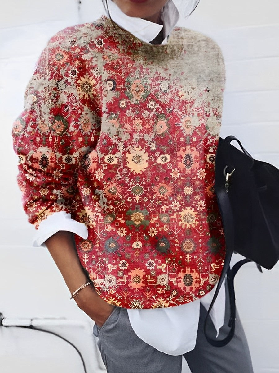 Melody - modischer Pullover mit Blumenmuster
