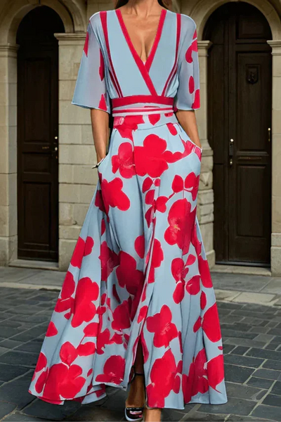 Elisa - Stilvolles Wickelkleid mit floralen Motiven