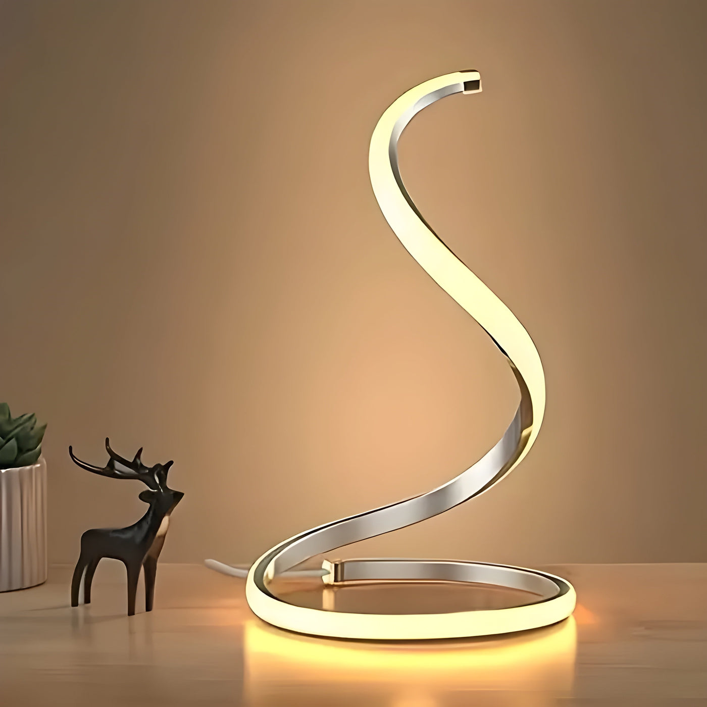 GlowTwist Lampe – Dekorative USB-betriebene S-förmige LED-Tischlampe