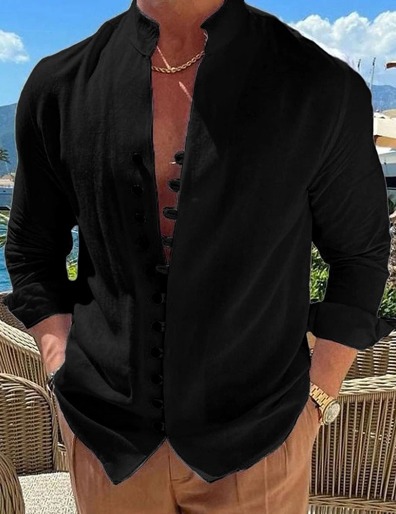 Benjamin - Herren Leinenhemd Baumwolle Langarm