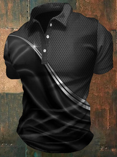 Lässiges kurzärmeliges Polo Hemd im Business Stil Mit Farbverlauf Für Herren