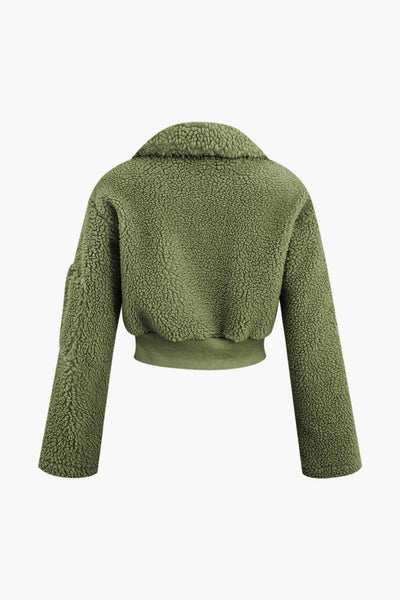 Misha | Teddy-Zweiteiler mit Cargohose & Cropped-Jacke