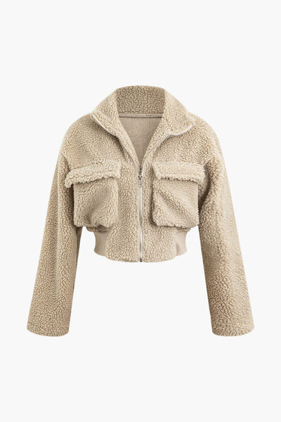 Misha | Teddy-Zweiteiler mit Cargohose & Cropped-Jacke