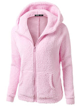 Fleecejacke mit Kapuze - Rachel in Rosa
