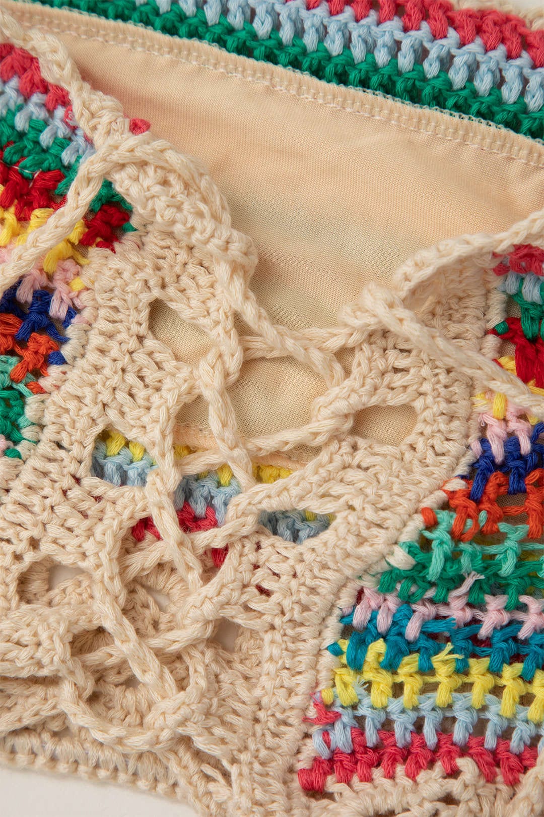 Naila | Boho-Strick-Zweiteiler mit Bustier & Shorts