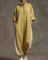 Lurelle - Jumpsuit mit Frontreißverschluss in Gelb