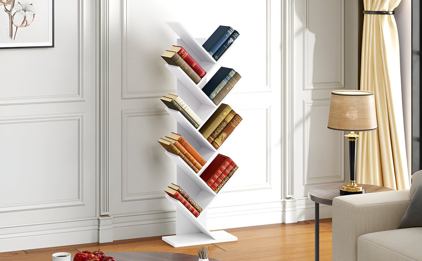 TreeStack Regal – 8-stufiges Holz-Bücherregal