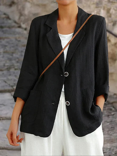 Ariadne - Damen Sommerblazer Leinen Weiß