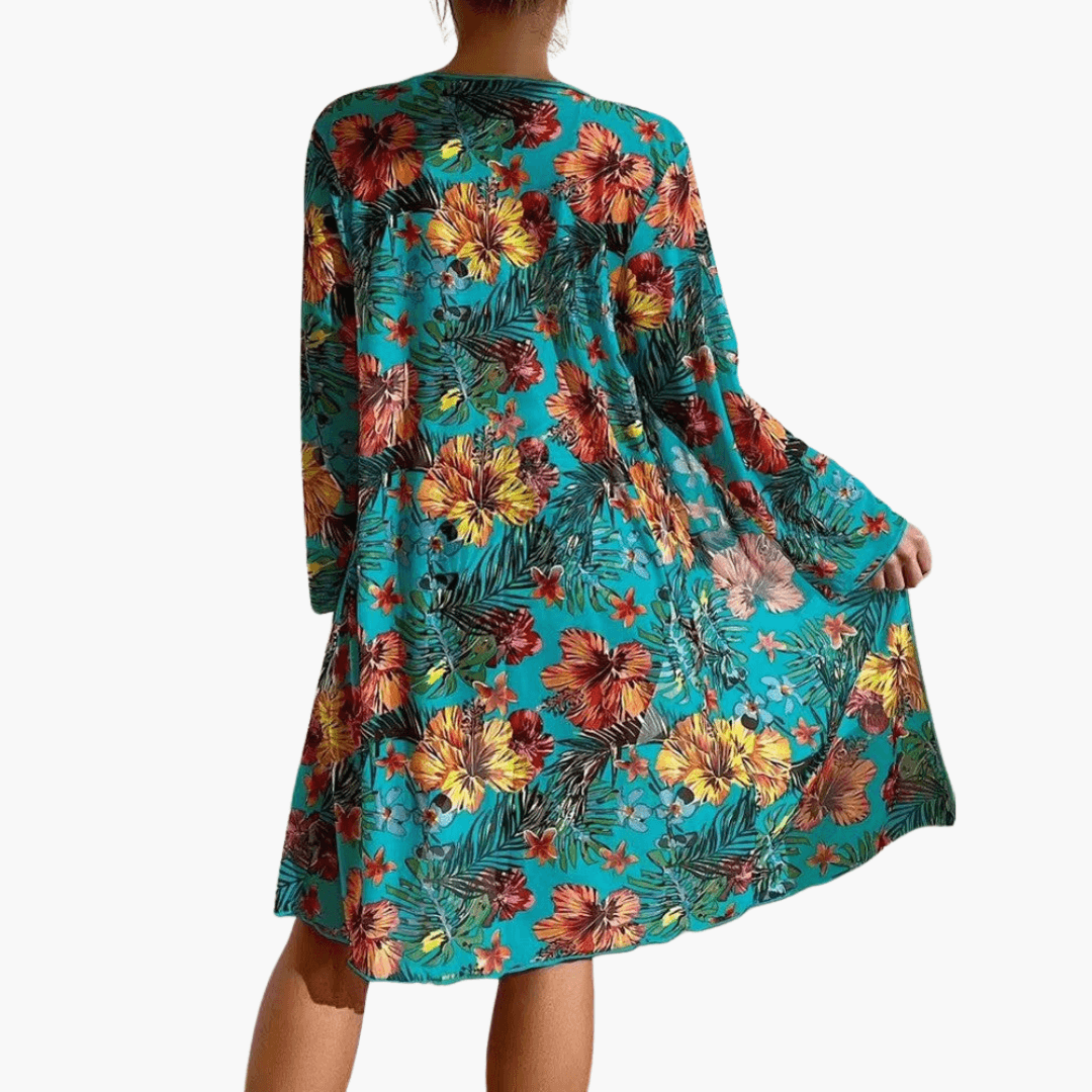 Bikini-Set mit Blumenmuster für Damen – inkl. Cover-Up