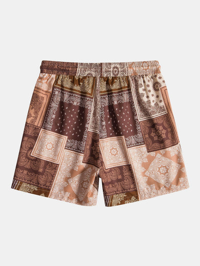 Shirt und Shorts mit Paisley-Patchwork-Druck
