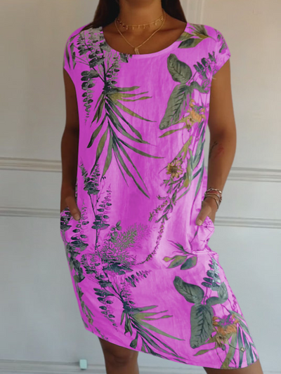 CINDY - GERADES KLEID MIT PRINT