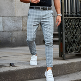 Moise™ | Elegante Herren-Slim-Fit-Hose mit Karomuster in Grau
