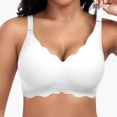 Damen bügelloser BH mit V-Ausschnitt und Spitzendetails