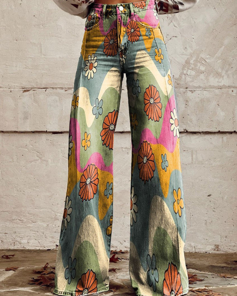 Flora | Boho Vibes Weite-Bein-Hose