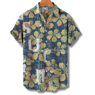 Michael | Hawaiianisches Kurzarmhemd mit floralem Allover-Print