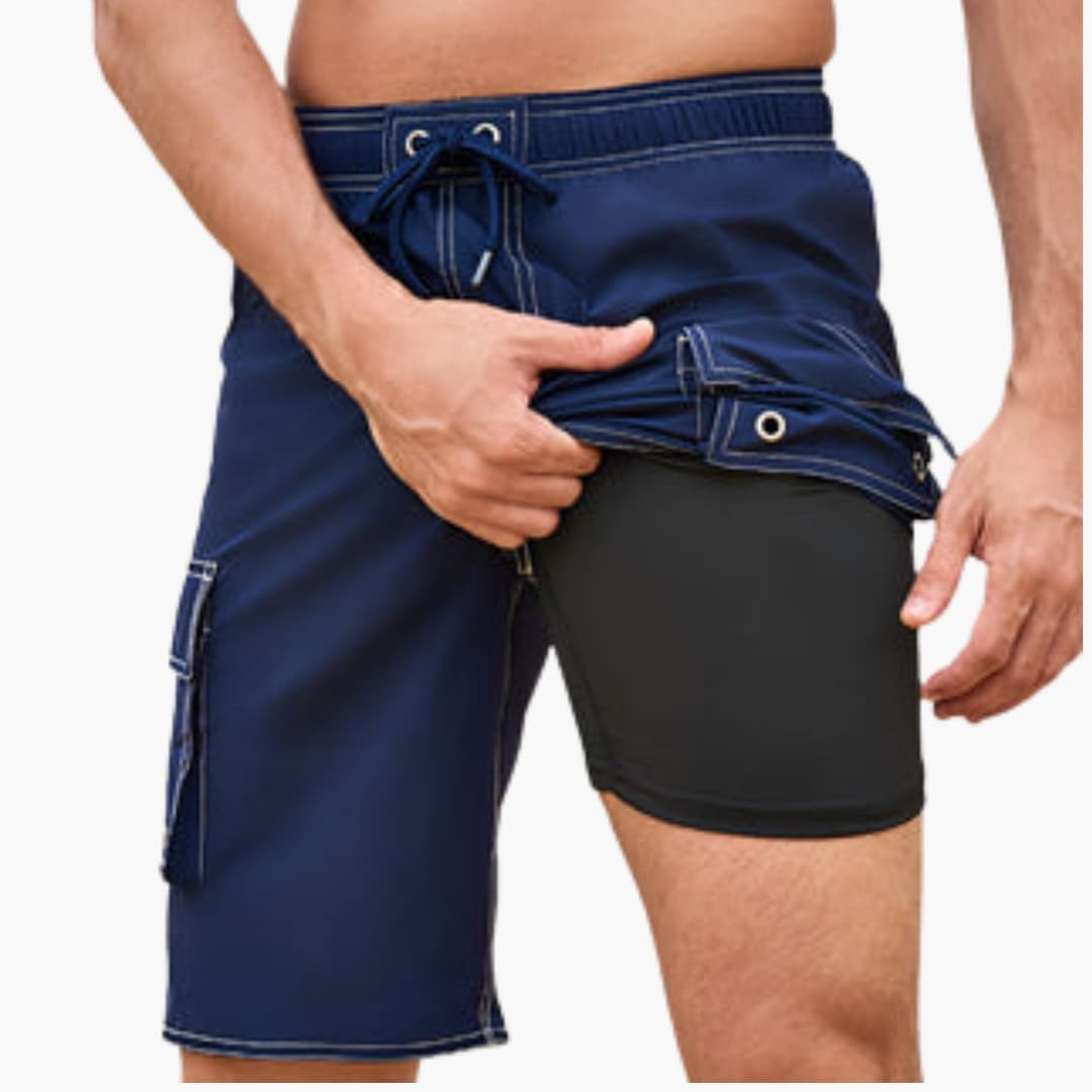 Herren Badeshorts mit Stretchstoff und Seitentasche