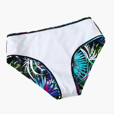Damen Bikini Set mit Tropenprint – Hoher Bund und Bügel